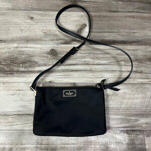 Kate Spade Soft Nylon Crossbody Zip Purse Bag Black Women’s Size 9.25” x 6”